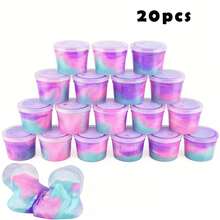 Set de 8-28 piezas de slime de galaxia de color púrpura pastel pre-hecho para fiesta, slime a granel no pegajoso y elástico, relleno para canasta de Pascua, regalo de cumpleaños de San Valentín para niños - Multicolor - Ver 13