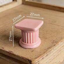 Mini European Retro Roman Column Candlestick, Dollhouse Sculpture Accessory DIY Handmade Decor, Mini Miniature Model Desktop Ornament, BJD Photography Prop - Multicolor - View 7