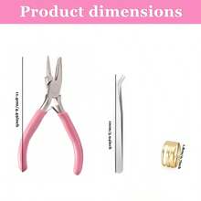 1件/2件/4件粉色珠宝钳套装，包含开口环钳、珠宝镊子、半圆形精密珠宝钳 - 适用于DIY手工和家居维修的弯曲和成型工具 - 珠寶鉗 - 查看 2