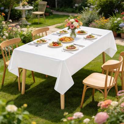 1/6/12pcs Disposable Plastic Tablecloth Set, Rectangular Waterproof Oilproof Disposable Table Cover, Suitable For Birthday Party, Black/White/Green, Size 72*54 Inches, Fit For Square Small Table, Dining Room, Outdoor, Great For Wedding, Bridal Shower, Birthday Celebration And Other Social Occasions. The Tablecloth Is Made Of Easy-To-Clean Plastic Material.