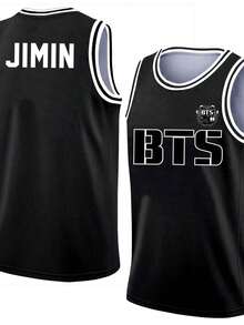 Women's BTS2 Jimin Name Basketball Jersey, Kpop Member Graphic Sleeveless Sports Jersey, Casual Sleeveless Jersey, BTS2 Fan Gift, BTS2 Concert Outfit, Kpop Fan Merch, Casual Daily Wear, Sports Jersey, Music Festival. - JIMIN - 查看 3