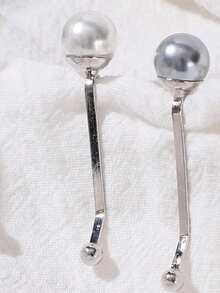 1个/2个/4个/6个/包 结实时尚配饰珍珠夹式头巾别针 - 彩色 - 查看 5