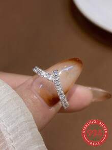 1 chiếc nhẫn bạc S925 hình núi tối giản, trang sức thanh lịch, quà tặng dự tiệc/sinh nhật, phụ kiện hẹn hò thiết yếu. - nhẫn - Xem 2