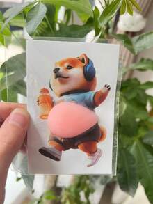 可爱3D狗狗贴纸，超级解压橡皮泥贴纸，柔软捏捏泡泡动物贴纸，猫狗减压挤压DIY装饰贴纸，适用于门、车、窗、冰箱贴纸、墙贴 - 均碼 - 查看 7