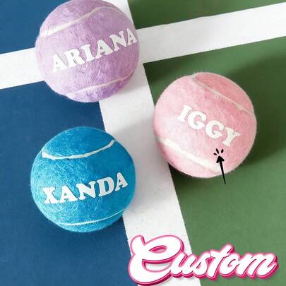 1pc Customizable Tennis/Golf Ball, Can Print Your Name, Multiple Colors Available, Christmas/Birthday Gift, High Elasticity, Suitable For Beginner Training And Matches, Pet Massage Ball, Chew Toy, Customizable Tennis Accessories, Pet Stress Relief Product