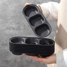 2/5pcs Multi-Compartment Dipping Sauce Plates, Easy To Clean - Ideal For Barbecue Sauce, Condiments, Great For Camping, Picnics And Home Use - Perfect For Jams, Nuts, Soy Sauce, Seasonings, Side Dishes, Parties, Kitchen, Snacks, Fruits, Grilling, Desserts - Unbreakable Plastic, Dishwasher And Microwave , Excellent For Appetizers, Condiments, Snacks - Perfect Choice For Kitchen Use - Black - View 9