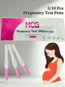 5/10pcs Disposable Pregnancy Test Strips, High Accuracy Pregnancy Test Pen For Pregnancy Preparation - Red - View 5