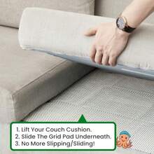 ECOHomes - Cojín Antideslizante para Sofá Almohadillas para Orejas y Agarre para Evitar Deslizamiento para Sofá y Patio - Gris - Ver 6