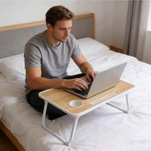 1 pieza Escritorio plegable para laptop, adecuado para dormitorio, dormitorio universitario, oficina en casa, escritura, estudio - Multicolor - Ver 9