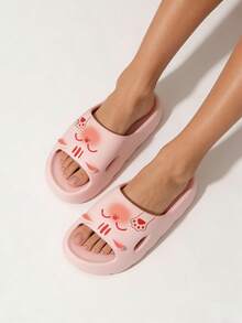厚底室内浴室防滑拖鞋，卡通软底沙滩凉鞋 - 彩色 - 查看 1