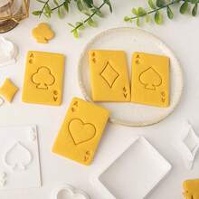 Khuôn cắt bánh quy hình quân bài hoạt hình, hình trái tim, hình rô, hình bích, dùng để làm bánh fondant hoặc dụng cụ làm bánh DIY. - Xem 2