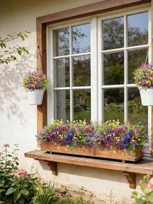 1/6 Stück Künstliche Grünpflanzen für den Außenbereich, UV-beständig, Kunststoff-Pflanzen ähnlich wie Boston-Farn, grüne Zweige, geeignet für Innen-Garten, Terrasse, Fensterbank, Küche Heimdekoration, Muttertags Dekoration - Verschiedenfarbig - Übersicht 5