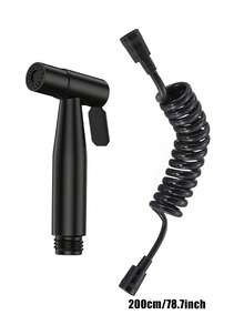 Bộ 1 vòi xịt vệ sinh cầm tay màu đen, vòi phun có thể thu gọn, vòi xịt áp lực cao dùng để rửa bồn cầu, vòi phun làm sạch phòng tắm. - đen - Xem 13