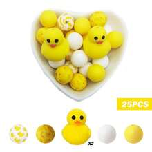 5/25颗3D可爱动物系列硅胶珠套装，鸭子、青蛙、熊、蜜蜂、猫头鹰造型珠子，可用于DIY钥匙扣、项链、手链、珠宝吊坠，节日和生日礼物 - 3D動物組合3 - 查看 8