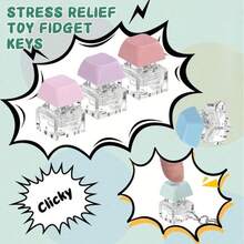 Móc khóa giảm căng thẳng bàn phím 4 trong 1, đồ chơi chuông lắc ngón tay giảm căng thẳng bàn phím, quà tặng giảm căng thẳng, quà sinh nhật lý tưởng, quà tặng tiệc tùng - Nhiều màu - Xem 1