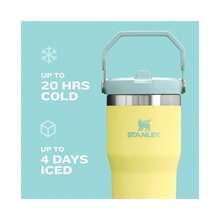IceFlow 2.0 Flip Straw Tumbler With Handle 40 Oz Twist On Lid And Flip Up Straw Leak Resistant Bottle Insulated Stainless Steel BPA- Black 2.0 - 黑色 2.0 + 40 盎司 - 查看 6