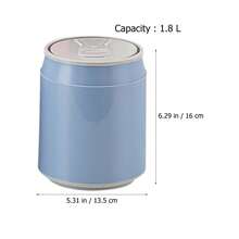 DOITOOL Mini Bote de Basura de Escritorio 1.8l Azul, Papelera Pequeña con Tapa para Oficina y Dormitorio, Cubo de Basura de Plástico Compacto para Mesa, Adecuado para Organización y Uso - 1 - Ver 2