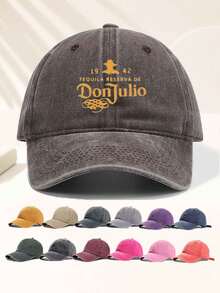 男女皆宜的复古水洗“Don Julio”印花棒球帽。可调节设计，为旅行、度假、运动、钓鱼、海滩等户外活动提供出色的防晒保护。适合作为爸爸帽、妈妈帽或情侣帽，是父亲节、母亲节、夏季、假日、节日的理想礼物。 - 彩色 - 查看 4
