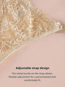 4 Packs Women's Adjustable Strap Floral Lace Thongs, Sexy See-Through High Cut Intimate Underwear - Multicolor - View 3