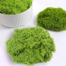 Rêu nhân tạo trang trí 50/60/80/90/100/120/160/200/230/250g, Bộ cảnh quan xanh sống động như thật, Trang trí cửa sổ tiểu cảnh, Vật liệu tự làm, Cây rêu trồng trong chậu, Trang trí sân vườn ngoài trời. - màu xanh lá - Xem 19