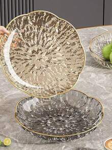 Plato de frutas de gran capacidad y lujo, plato de aperitivos estilo americano, plato plano de frutas para la sala de estar - Dorado - Ver 6