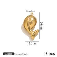 Bộ 10 mặt dây chuyền hình sinh vật biển bằng thép không gỉ mạ vàng 18K với nhiều hình dạng khác nhau - Nguyên liệu tự làm vòng tay, vòng cổ, bông tai và mặt dây chuyền. - mặt dây chuyền - Xem 27
