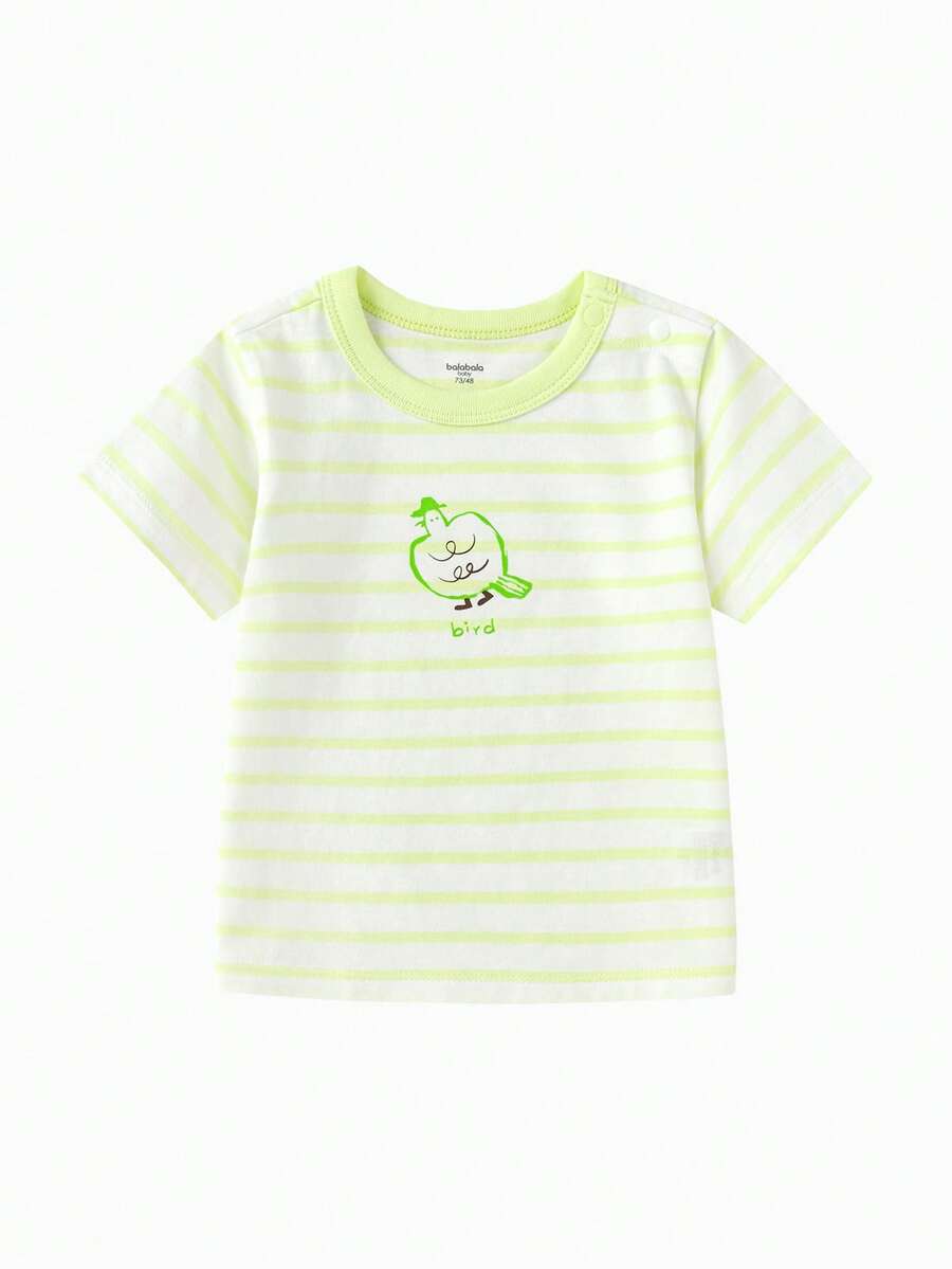 Balabala Áo thun trẻ em mềm mại, thoáng khí, nhẹ, thời trang, dễ thương, thích hợp mặc mùa hè 2026 - tông màu vàng trắng - Xem 1