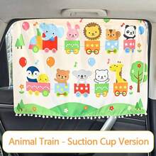 1pc Car Sunshade Curtain, Suction Cup Windshield Sunshade, Cartoon Design, Heat Insulation For Car - A - View 15