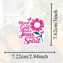 1 Miếng Decal Vinyl PVC Bền, Chống Nước, Có Thể Tháo Rời, Dùng Ngoài Trời, Kích Thước 3 inch, Có Hình Hoa Hồng và Bướm, Trích Dẫn Đức Tin Cơ Đốc, Truyền Cảm Hứng, Tôn Giáo, Động Lực, Kinh Thánh - Xem 3