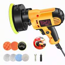 Pulidora Eléctrica Para Coche Pulidora Lijadora De Velocidad ajustable Con accesorios Depilación del coche Pulidora Para Auto Pulidora Para Auto Eléctrica Herramientas de DIY para automóviles Máquina de vela giratoria de 5 pulgadas Herramientas de belleza automotriz Con asa extraíble - Tipo de Enchufe B USA (110-127V) - Ver 4