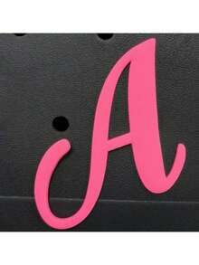 Artistic Pink Letter A-Z Beach Bag Accessories, Perforated Bag Decorations, Hawaiian Style, Diy Bag Accessories, Suitable For Beach Bags, Perforated Bags, Tote Bags, Eva Bags, Openwork Bags, Openwork Shoes, Perforated Shoes, Decorative Pendant Inserts, Personalized Tote Bag 3d Lettering, Diy Your Bag - Multicolor - View 20
