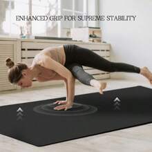 Extra Large Yoga Mat Thick Exercise Mat For Men And Women Non-Slip Durable Workout Mat For Home Workout Yoga Pilates Stretching - 黑色 - 查看 5
