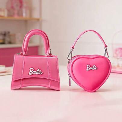 Miniso Barbie Series Hourglass & Heart Shape Jelly Bag, Adorable Princess Style,Durable Not Easy To Deform, Bag Charm For Daily Wear, Best Birthday & Festival Gift (1 PC)