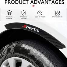 Car Fender Protector,4PCS Carbon Fiber Wheel Arch Protective Stickers, Universal Self-Adhesive Automobile Wheel Arch Decorative Strips For Anti-Scuff (Black #Sport) - Black - View 7