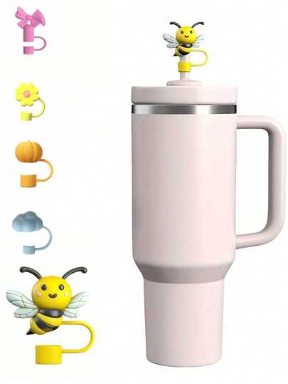 Cute Bee Shaped Silicone Straw Cover Protector, Suitable For Cups, Mugs And Various Beverages, Durable And Easy To Clean, Great For Coffee, Tea And Other Drinks, A Practical Beverage Accessory