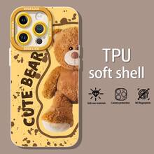 Tema de osito de peluche marrón con salpicaduras amarillas.funda de teléfono Fundas compatibles con ,Apple,VIVO,OPPO,,, y Honor.Fabricadas en silicona TPU,ofrecen protección contra golpes y caídas. - Blanco - Ver 3