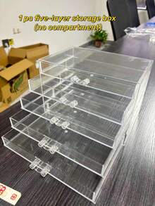 5-Layer Transparent Jewelry Storage Box With 120 Compartments, Earring Storage Box, Acrylic Jewelry Storage Box, Ring Transparent Plastic Transparent Jewelry Display Stand-Very Suitable For Ladies' Earrings, Rings, Necklaces And Bracelets, Cosmetic Storage Boxes, Jewelry Storage Boxes - Multicolor - View 14