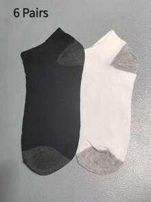 6 paires de chaussettes de sport antidérapantes pour la cheville et mi-mollet, chaussettes bateau confortables, design antidérapant, chaussettes courtes unisexes décontractées - Multicolore - Voir 13