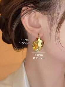 1 Đôi bông tai bằng đồng cao cấp thiết kế hình lá bạch quả thanh lịch, sang trọng dành cho nữ, thích hợp cho mùa xuân/hè. - Vàng - Xem 4