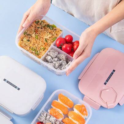 Brodark 1pc Compartment Insulated Lunch Box, Plastic Square Bento Box, Sealed Food Storage Container, Multi-Color Options