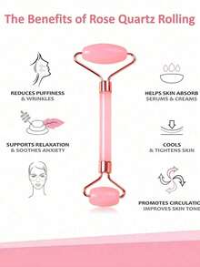 Este juego de 2 piezas de herramientas de masaje facial y Gua Sha incluye un rodillo de masaje de doble cabezal y una tabla de Gua Sha con forma de corazón. Ayuda a reducir la hinchazón facial, calmar y suavizar la piel, y revelar un brillo natural. - A - Ver 6