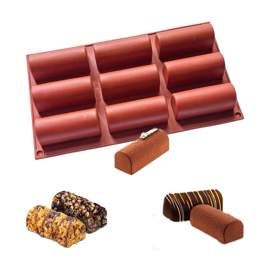 9-Cavity Silicone Spiral Baking Mold, Reusable Non-Stick Log Shaped Baking Mold Suitable For Mini Swiss Rolls, Chocolate Desserts, Candies And Pastries, Soft And Easy To Demold, Suitable For Easter Brunch And Fun Parties - Multicolor - View 1