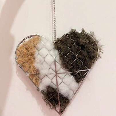 Handmade Fiber Bird Nesting Heart | Iron Hummingbird Nest Boxes, Dual-Season Outdoor Bird Shelter For Garden, Yard & Bird Lover
