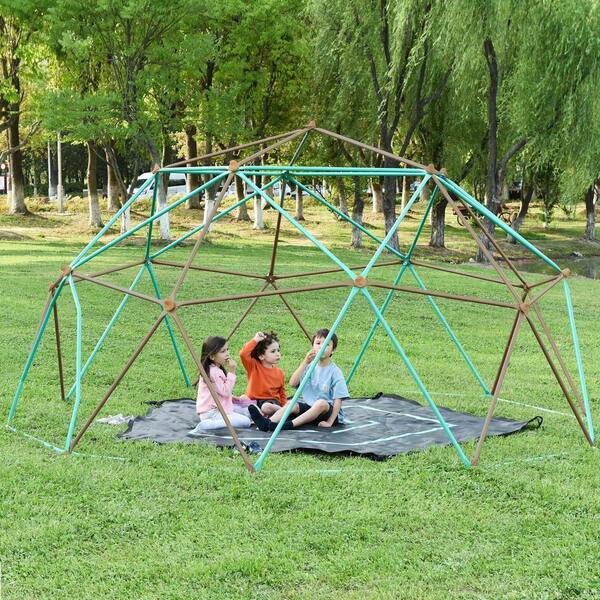 MERAX 13ft Geometric Dome Climber Play Center, Kids Climbing Dome Tower With Hammock, Rust & UV Resistant Steel Supporting 1000 LBS