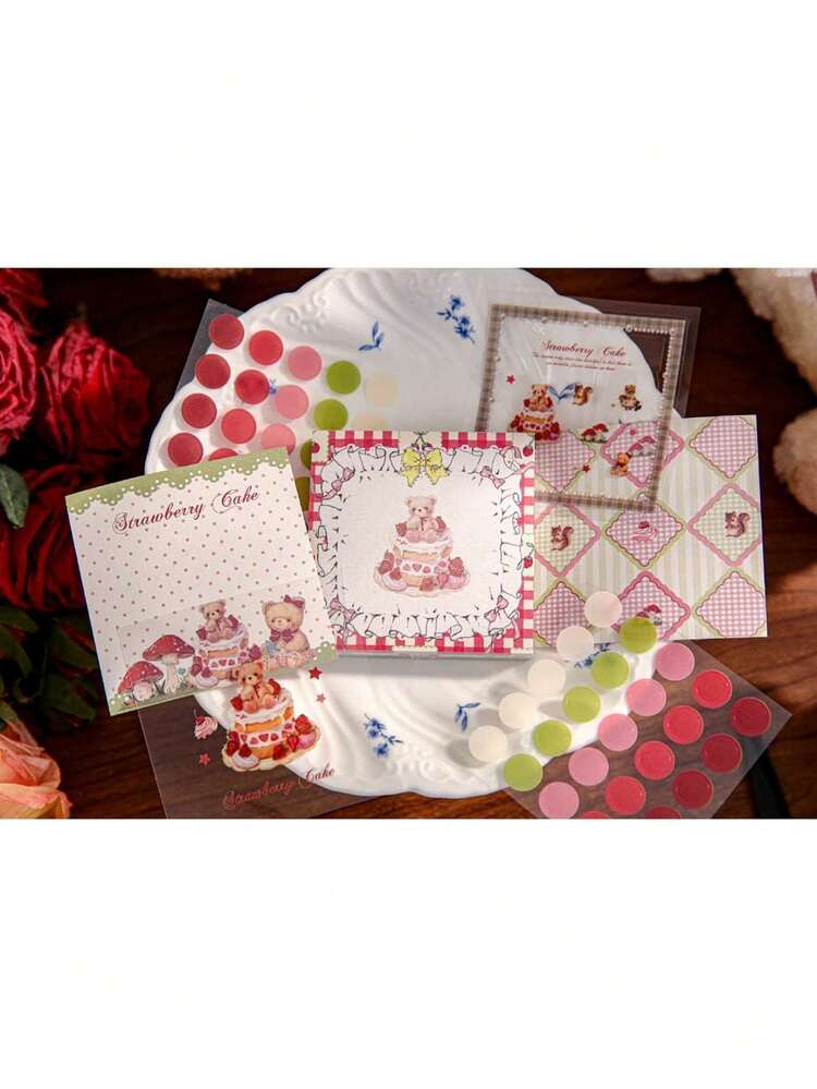 Bộ 3 tập giấy ghi chú kèm sticker, hình minh họa thú cưng dễ thương kiểu cổ điển, dành cho học sinh. - Một cỡ - Xem 5