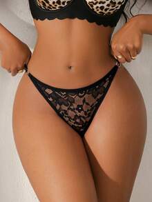 Quần lót dây kim loại gợi cảm hài hước dành cho nữ - màu đen - Xem 5