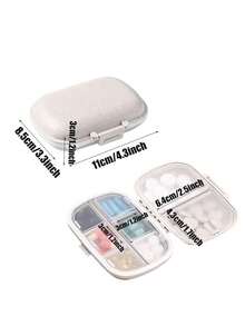 1pc Portable Multi-Compartment Sealed Medicine Box, Mini Weekly Pill Organizer, Waterproof Silicone Vitamin Supplement Storage Container, Reusable For Home, Travel, Office, School, Unisex - Multicolor - View 6
