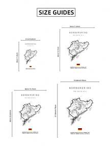 1张无框地图海报，“绿色地狱”黑白赛车艺术，复古德国赛道印刷品，地点及始建于1927年，简约墙面装饰，适用于卧室、宿舍、房间，礼品 - 賽道 - 查看 8