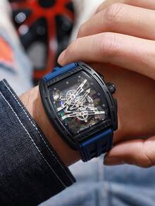New Fashion Colorful Hollow Dial Silicone Strap Men's Watch, Luminous Function, Casual Quartz Sports Watch, Classic Men's Wristwatch - White - View 17