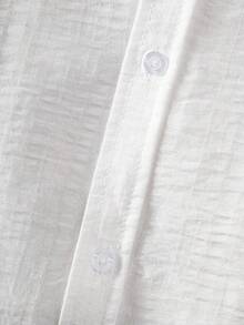 Young BoyClassic Preppy Casual Party Pageboy Pocket Applique White Formal Long Sleeve Shirt - White - View 5